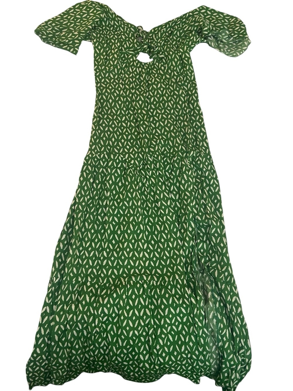 NWT BOUTIQUE MILLIBON GREEN PRINTED MAXI DRESS SIZE LARGE